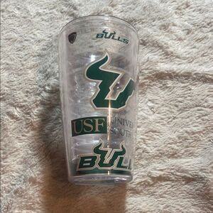 Bulls Clear Tumbler Cup with Green Team Logo